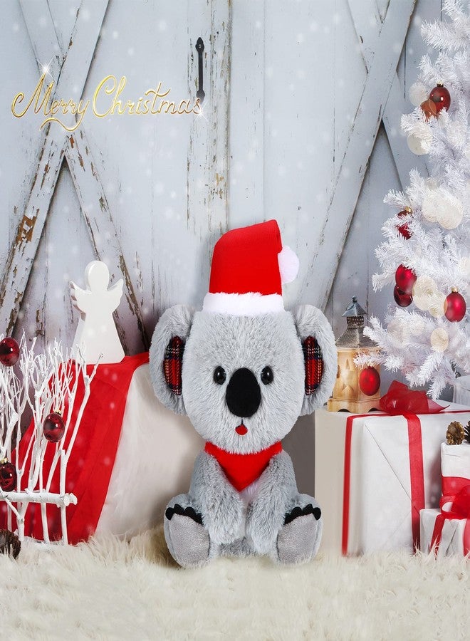 Threan 8 Inch Christmas Stuffed Animal Christmas Plush Doll with Santa Hat for Holiday Decoration Winter Gifts(Koalas Style) - Image 5